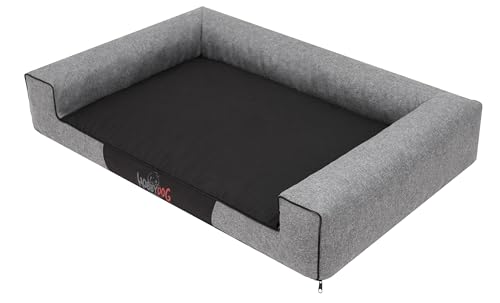 Sales Core Hundebett Katzenbett Hundedecke Schlafplätze - XL: 100 x 65 x 17 cm, Ecolen Graphit + Schwarz - Hundekissen für Kleine und Große Tiere Hundekorb Dog Bed Hundesofa von Sales Core