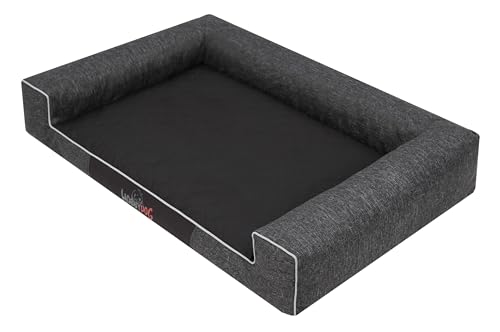 Sales Core Hundebett Katzenbett Hundedecke Schlafplätze - L: 80 x 55 x 17 cm, Ecolen Schwarz - Hundekissen für Kleine und Große Tiere Hundekorb Dog Bed Hundesofa von Sales Core