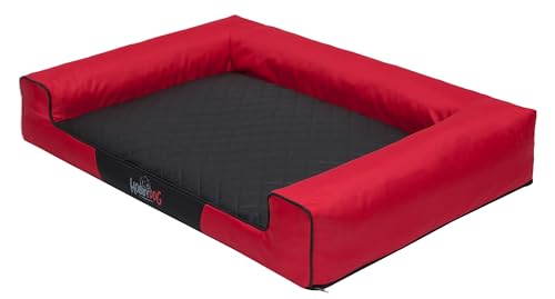 Sales Core Hundebett Katzenbett Hundedecke Schlafplätze - XL: 100 x 65 x 17 cm, Rot + Schwarz - Hundekissen für Kleine und Große Tiere Hundekorb Dog Bed Hundesofa von Sales Core