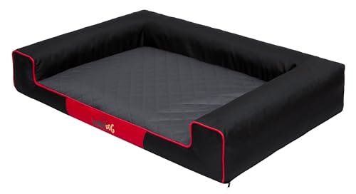 Sales Core Hundebett Katzenbett Hundedecke Schlafplätze - L: 80 x 55 x 17 cm, Schwarz + Graphit - Hundekissen für Kleine und Große Tiere Hundekorb Dog Bed Hundesofa von Sales Core