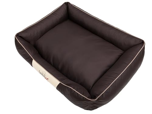 Sales Core Hundebett Hundekissen Premium Hundeliege - R1: 65 x 52 x 20 cm, PERFEKT: Braun + Beige für kleine, mittelgroße und Große Hunde Hundekörbchen Hundedecke mit erhöhte Ränder von Sales Core