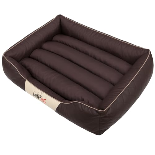 Sales Core Hundebett Hundekissen Premium Hundeliege - R1: 65 x 52 x 20 cm, Standard: Braun + Beige für kleine, mittelgroße und Große Hunde Hundekörbchen Hundedecke mit erhöhte Ränder von Sales Core