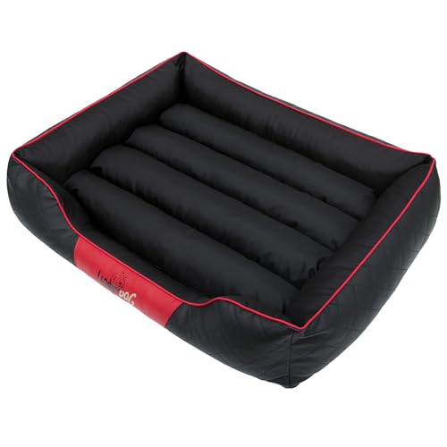 Sales Core Hundebett Hundekissen Premium Hundeliege - R4: 114 x 84 x 25 cm, Standard: Schwarz + Rot für kleine, mittelgroße und Große Hunde Hundekörbchen Hundedecke mit erhöhte Ränder von Sales Core