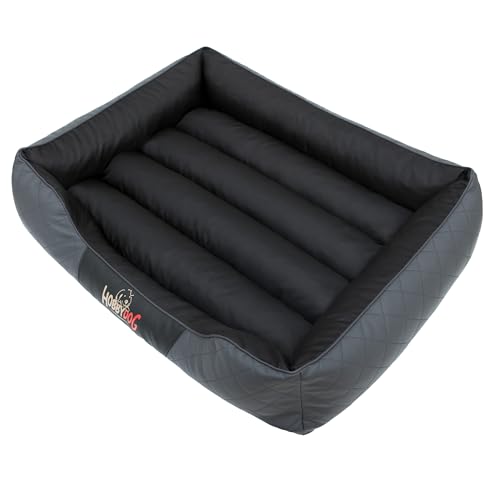 Sales Core Hundebett Hundekissen Premium Hundeliege - R5: 125 x 98 x 25 cm, Standard: Graphit + Schwarz für kleine, mittelgroße und Große Hunde Hundekörbchen Hundedecke mit erhöhte Ränder von Sales Core