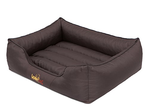 Sales Core Hundebett Hundesofa Hundekissen mit erhöhte Ränder - L: 65 x 50 x 20 cm, Dunkelbraun - für kleine, mittelgroße und Ggroße Hunde Hundekörbchen Hundedecke Hundeliege Cord Orthopädisch von Sales Core