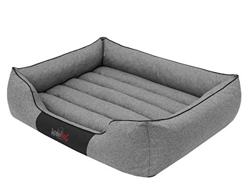 Sales Core Hundebett Hundesofa Hundekissen mit erhöhte Ränder - L: 65 x 50 x 20 cm, Graphit - für kleine, mittelgroße und Ggroße Hunde Hundekörbchen Hundedecke Hundeliege Cord Orthopädisch von Sales Core