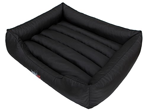 Sales Core Hundebett Hundesofa Hundekissen mit erhöhte Ränder - L: 65 x 50 x 20 cm, Schwarz - für kleine, mittelgroße und Ggroße Hunde Hundekörbchen Hundedecke Hundeliege Cord Orthopädisch von Sales Core