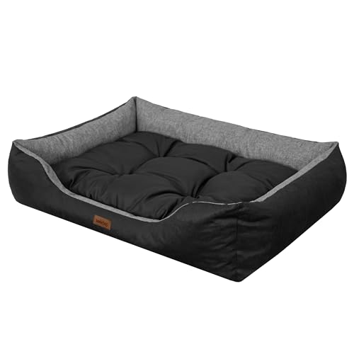 Sales Core Hundebett Hundesofa - L: 92 x 73 x 23 cm - Graphit + Schwarz, Hundekissen mit erhöhte Ränder für kleine, mittelgroße und große Hunde Hundekörbchen Kuscheliges Hundedecke Hundeliege von Sales Core