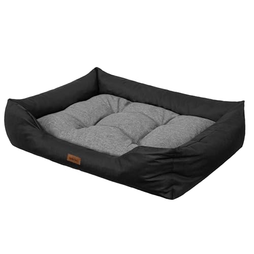 Sales Core Hundebett Hundesofa - L: 92 x 73 x 23 cm - Schwarz + Graphit, Hundekissen mit erhöhte Ränder für kleine, mittelgroße und große Hunde Hundekörbchen Kuscheliges Hundedecke Hundeliege von Sales Core