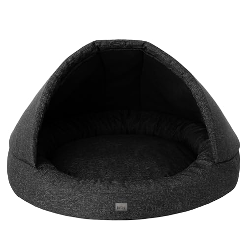 Sales Core Hundehöhle Hundehütte Hundebett Hundehütte -R2: ⌀100 cm x 62 cm - Schwarz, Große und Kleine Hunde Hundeliege Hundesofa Hundekissen Hundekorb Höhlenbett von Sales Core