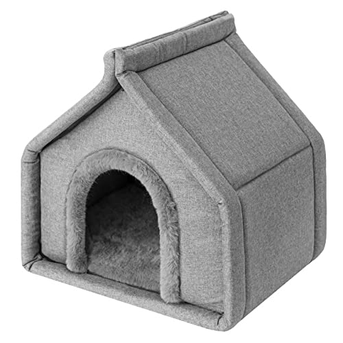 Sales Core Hundehütte Katzenhütte Hundehöhle - Hellgrau Ecolen - R1: 42x33x43 cm - Hundehaus Katzenhaus Hundebox Hundekissen Katzenkissen Haustierhütte von Sales Core