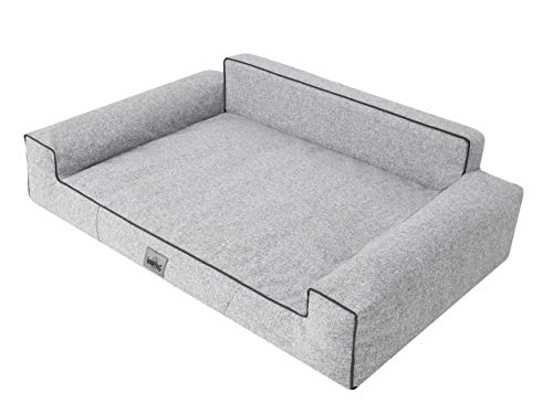 Sales Core Hundeliege Hundesofa Hundebett Hundebox Hundedecke - Aschefarbe, XXL: 116 x 78 x 28 cm, Inari-Stoff, Kleine Mittelgroße Große Hundekissen Schlafplätze von Sales Core