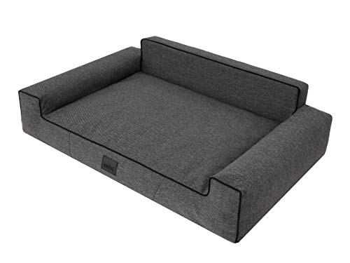 Sales Core Hundeliege Hundesofa Hundebett Hundebox Hundedecke - Dunkelgrau, XXL: 116 x 78 x 28 cm, Inari-Stoff, Kleine Mittelgroße Große Hundekissen Schlafplätze von Sales Core