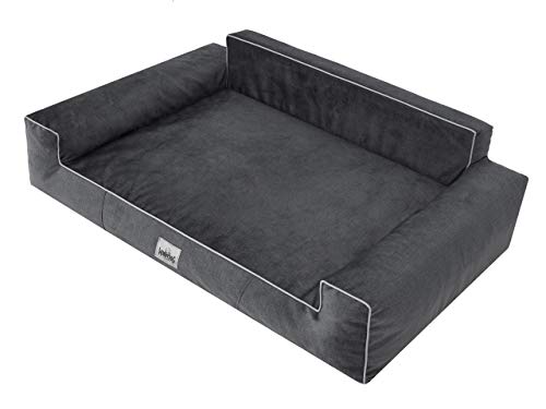 Sales Core Hundeliege Hundesofa Hundebett Hundebox Hundedecke - Schwarz, XL: 98 x 66 x 28 cm, Fancy-Stoff, Kleine Mittelgroße Große Hundekissen Schlafplätze von Sales Core