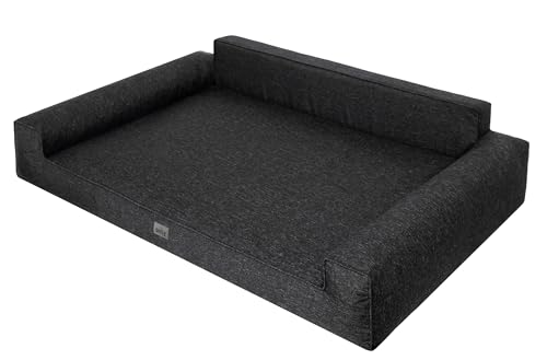 Sales Core Hundeliege Hundesofa Hundebett Hundebox Hundedecke - Schwarz_Ecolen, XXL: 116 x 78 x 28 cm, Ecolen-Stoff, Kleine Mittelgroße Große Hundekissen Schlafplätze von Sales Core