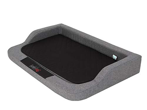 Sales Core Orthopädisches Hundebett Hundekissen - Grau Ecolen - L: 75 x 50 x 15 cm Große und Mittelgroße Hunde Hundekorb Orthopädisch Hundekörbchen Kunstleder von Sales Core