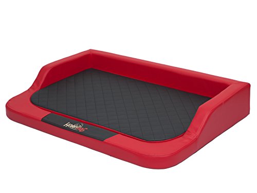 Sales Core Orthopädisches Hundebett Hundekissen - Lux Rot - L: 75 x 50 x 15 cm Große und Mittelgroße Hunde Hundekorb Orthopädisch Hundekörbchen Kunstleder von Sales Core