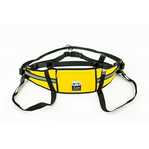 Sali Kuristo Belt Gelb Hüftgürtel Canicross Skijöring Dogtrekking (L/XL) von Sali