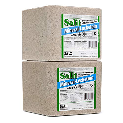 Mineralleckstein - Salzleckstein Salz Natrium 2 x 10kg Block von Salit