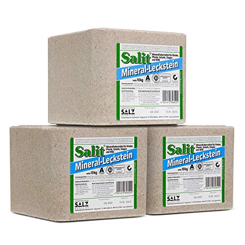 Mineralleckstein - Salzleckstein Salz Natrium 3 x 10kg Block von Salit