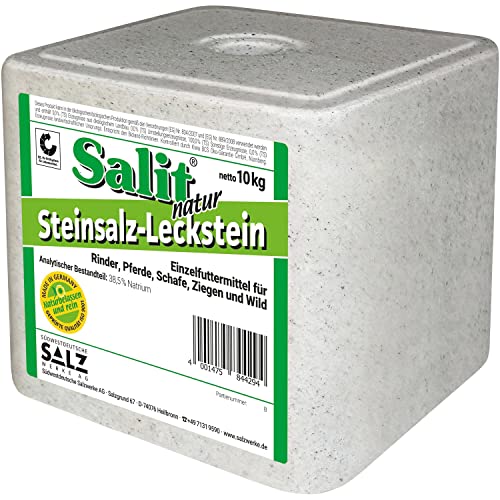 Salzleckstein Leckstein Mineralleckstein Steinsalz Salz 10kg Einzelfuttermittel Nutztiere von Salit