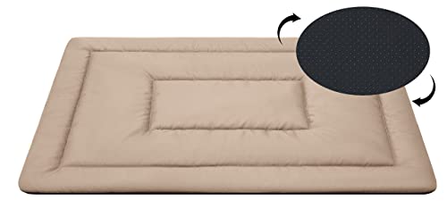 Salla Hundebett, Doppelseitige, rutschfeste Hundematte, Waschbares Hundebett, wasserdichte & Kratzfeste Liegematte für Hunde, Haustierbett, Pflegeleicht & Schmutzabweisend, Beige, 110 x 75 cm von Salla