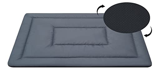 Salla Hundebett, Doppelseitige, rutschfeste Hundematte, Waschbares Hundebett, wasserdichte & Kratzfeste Liegematte für Hunde, Haustierbett, Pflegeleicht & Schmutzabweisend, Grau, 130 x 85 cm von Salla