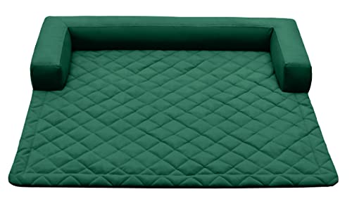 Salla Hundebett, Doppelseitige Hundematte, Gesteppter Velours, Waschbares Hundebett, wasserdichte & Kratzfeste Liegematte für Hunde, Haustierbett, Pflegeleicht & Schmutzabweisend, Grün, 80 x 60 cm von Salla