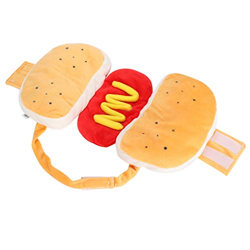 Hot-Dog-Kostüm für Hunde, Hundekleidung, Hunde-Halloween-Kostüm, Essen, Hot-Dog-Outfits, Cosplay, Baumwolle, Gelb, Halloween-Haustierkleidung für Kleine, Mittelgroße und Große von Saluaqui