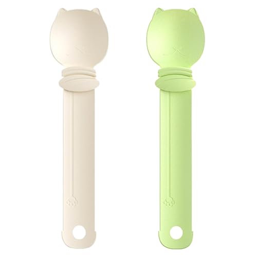 2 Stück Katzenstreifen Quetschlöffel Feeder | Löffel Für Snack Katze | Pet Feeder Cat Food Spoon Flexible Pet Spoon | Squeezable Löffel Für Soft Katzen | Food Spoon Flexibler Haustierlö von Salyeeluly