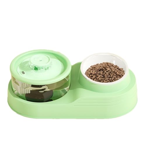 Salyeeluly Automatischer Katzenfutterspender - 2-in-1 Auto Hund Wasserspender - Auto Feeder Futter- und Wasserspender, Pet Feeder für Katzen und kleine Hunde für drinnen von Salyeeluly