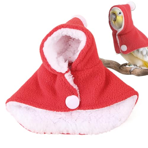 Salyeeluly Weihnachtliches kleines Haustier-Vogelkostüm, warmes Winter-Haustier-Vogel-Outfit, Kleidung für Weihnachtsfeiern, Kleintiere, Bekleidung für Papageien, Nymphensittiche, Sittiche, Sittiche von Salyeeluly