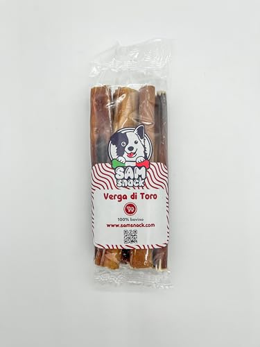 Sam Snack Stiernerv / Stierrute 15 cm 100% natürliches Premium Kauspielzeug für Hunde hergestellt in Italien (15 cm 6 Stück) von Sam snack