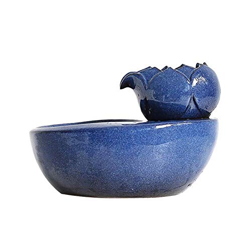 Samine Intelligenter Keramik-Wasserbrunnen für Haustiere, Trinknapf für automatisches Trinken, Farbe: Blau von Samine