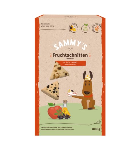 Sammy´s Fruchtschnitten | Fruchtige, gebackene Snacks für Hunde | mit Äpfeln & Holunder | 1 x 800 g von Sammy's Hundesnacks