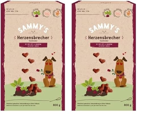 Sammy´s Herzensbrecher | Fein gebackene Snacks für Hunde | Mit Rote Bete & Löwenzahn | 1 x 800 g (Packung mit 2) von Sammy's Hundesnacks