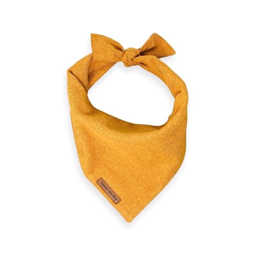 Sammy's Sew Shop Pumpkin Spice Flanell Hundehalstuch - Orange Fischgrätenmuster Haustier Bandana Tie Back Premium Stoff Einzigartiges Design Handgefertigt in den USA (X-Large, Pumpkin Spice) von Sammy's Sew Shop