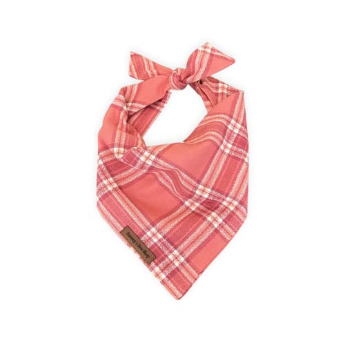 Sammy's Sew Shop Rosa Flanell Hund Bandana - Rosa Plaid Haustier Schal, Krawatte Rücken, Premium Flanell Stoff, Einzigartiges Design, Handgefertigt in den USA, (Large) von Sammy's Sew Shop