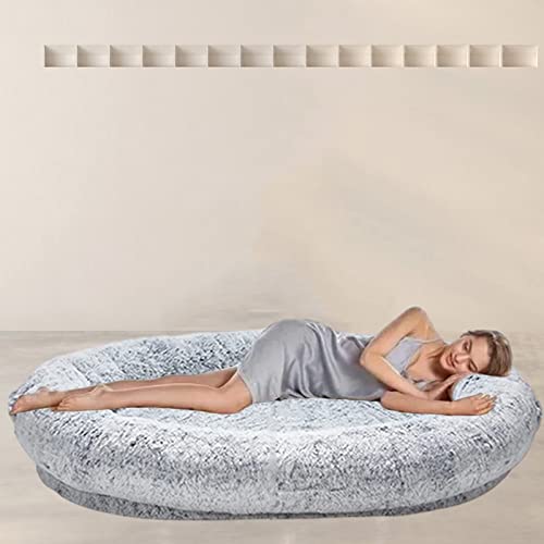 Samnuerly Luxus Einfarbig Hundebett Für Menschen,Große Faules Sofa,Ergonomisches Design Human Dog Bed Mit Rutschfestem Unterseite Riesen Sitzsack (Grey XXL) von Samnuerly