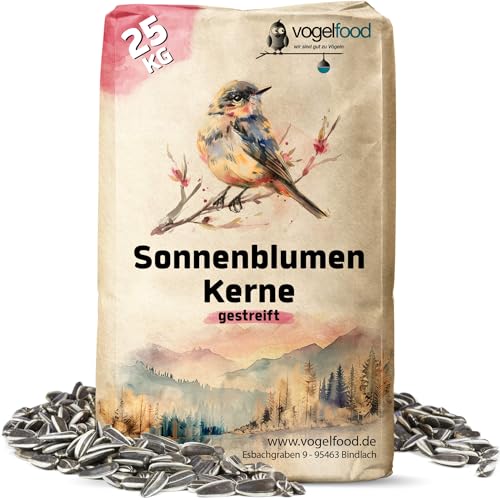 Samore 25 kg Sonnenblumenkerne gestreift | ideales Wildvogelfutter für Winter & Sommer | für Wildvögel zur ganzjährigen Fütterung | ölreiches Streufutter | für kräftige & gesunde Schnäbel von Samore