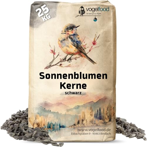 Sonnenblumenkerne schwarz 25 kg erstklassige Qualität Wildvogelfutter von vogelfood wir sind gut zu Vögeln