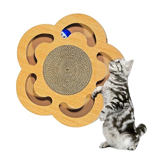Katzenkratzbox, Kratzpad mit Katzenminze Glockenball, mehrere Formen gewellte Katzenkratzbox für Linderung von Langeweile, hält Katzen gesund Samuliy von Samuliy