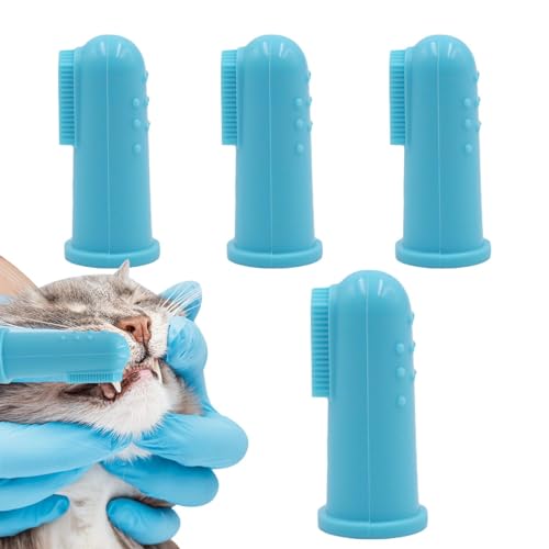 Samuliy Fingerzahnbürste für Hunde, Zahnreinigungsbürste für Hunde - Silikon-Fingerzahnbürste für Haustiere, Katzenzahnbürste,Tragbare weiche Hundezahnbürste, Katzenzahnbürste, Wiederverwendbare von Samuliy