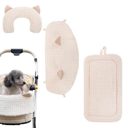 Samuliy Haustier-Kinderwagen-Matte, herausnehmbares, weiches Schutzkissen für Welpen, waschbare Innenpolster, Haustier-Schlafunterlage für alle Arten von Hunden und Katzen von Samuliy