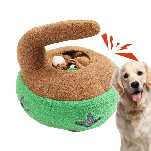 Samuliy Hundetrainingsspielzeug | Kreativer Leckerli-Spender Hunde-Puzzle-Spielzeug in Curling-Form | Haustier-Leckerli-Spender, Outdoor-Hundeanreicherungsspielzeug, Hundefutter-Puzzle-Futterspender von Samuliy