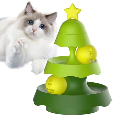 Samuliy Kätzchenball-Spielzeug – 3-stöckiger Plattenspieler, Katzenballturm mit Katzenminze-Bällen | Plattenspieler, Kätzchenball-Spielzeug mit Katzenminze-Bällen, Indoor-Haustierspielzeug, von Samuliy