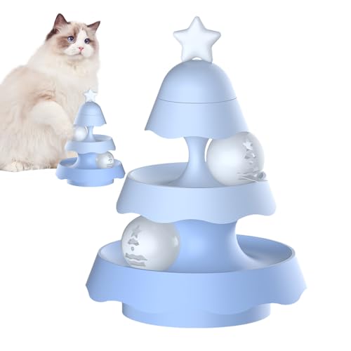 Samuliy Kätzchenball-Spielzeug – 3-stöckiger Plattenspieler, Katzenballturm mit Katzenminze-Bällen | Plattenspieler, Kätzchenball-Spielzeug mit Katzenminze-Bällen, Indoor-Haustierspielzeug, von Samuliy