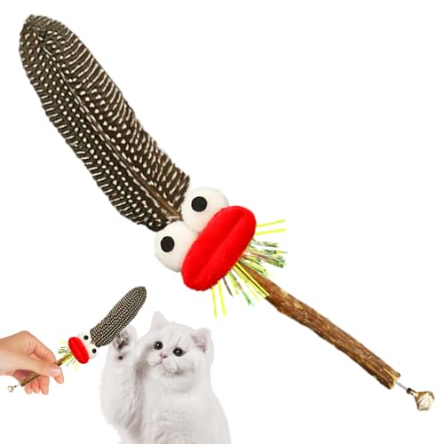 Samuliy Katzenminzestäbchen für Indoor-Katzen | Big-Mouth Doll Kätzchen Reinigung Zähne Molar Katze Kauspielzeug | Katzenfederspielzeug, Zahnen Kauspielzeug Katzen Zubehör für Langeweile reduzieren von Samuliy
