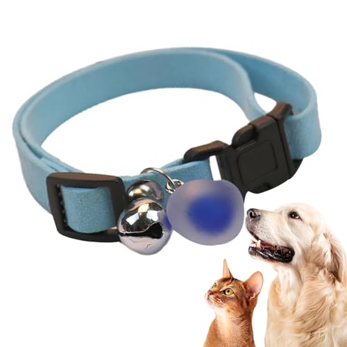 Samuliy Niedliches Hundehalsband, Haustierhalsband mit Glöckchen, Plüsch-Herzanhänger, verstellbares Katzenhalsband, Hundezubehör für Welpen, Kätzchen, Hunde von Samuliy