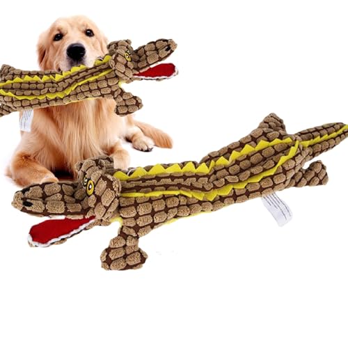 Samuliy Pet Squeaky Plush Toys, Unzerstörbares Robustes Krokodilspielzeug, Unzerstörbar Robust, Quietschend Für Aggressive Kauer, Niedliches Stofftier Plüsch Interaktives Plüschtier von Samuliy